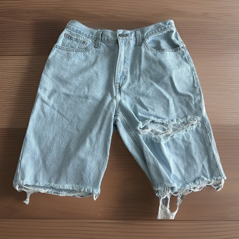 Light Blue Distressed Denim Women’s Shorts